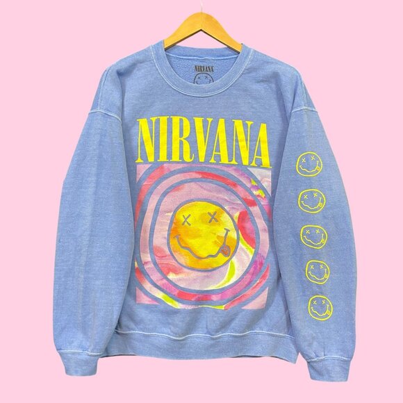 Nirvana Nevermind Grunge Band Oversized Crewneck Sweater M - Picture 1 of 6